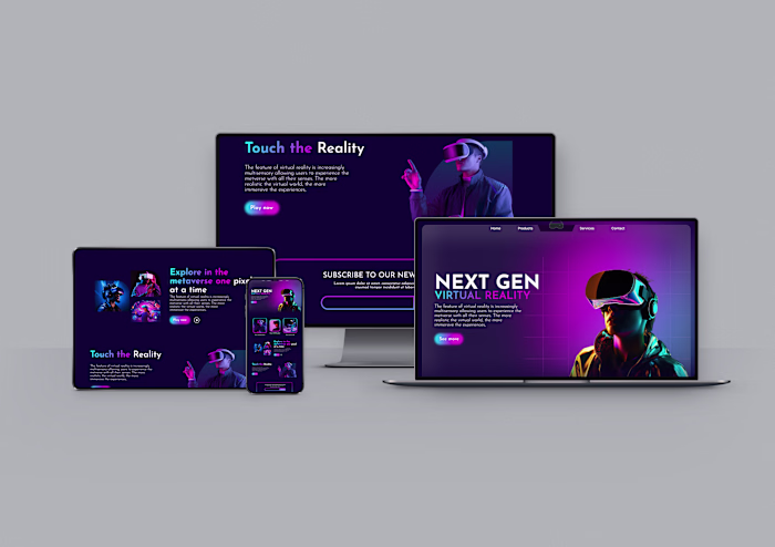 Virtual reality landing page design