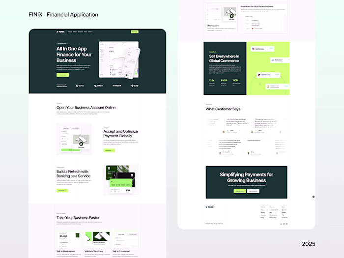 Minimalistic Website on Framer for Finix - Finance Application