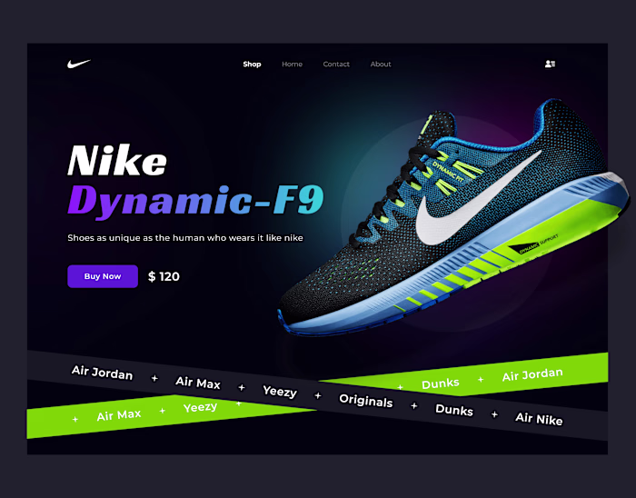 sneaker shoe landing page, footwear, Shopify, Adidas