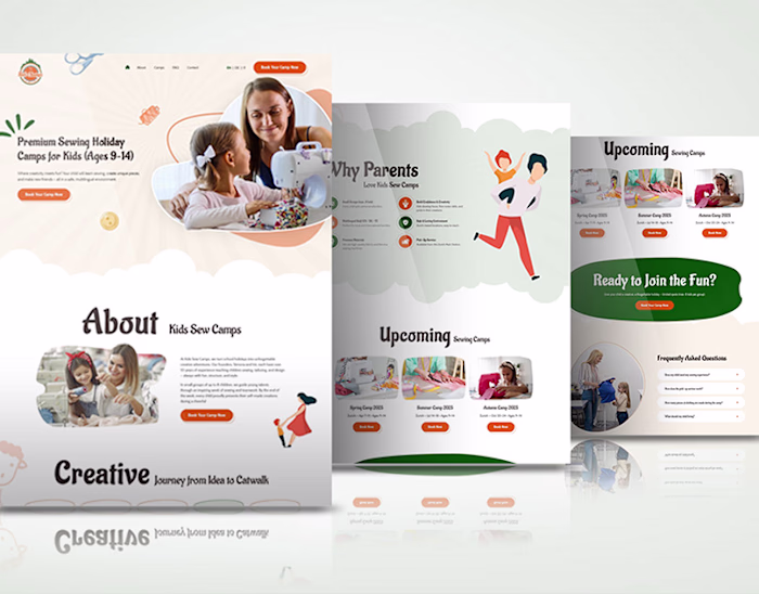 Kids Sew Camps Website Redesign