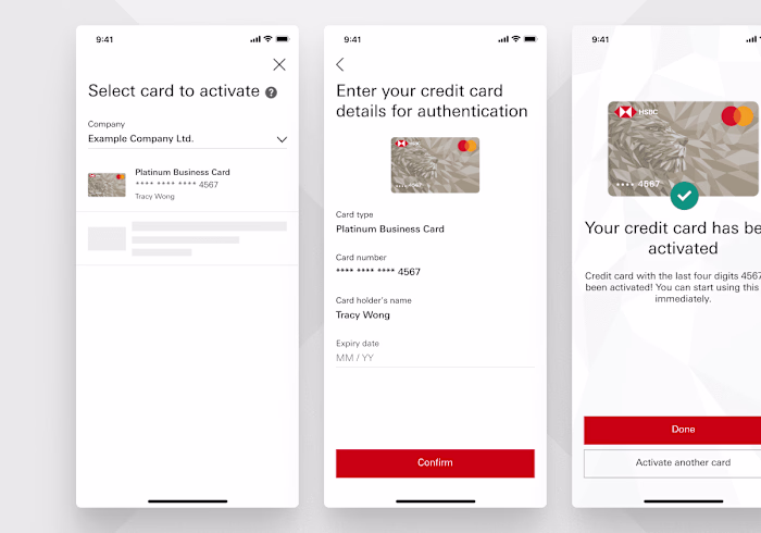 HSBC Biz Express Credit Card Activation