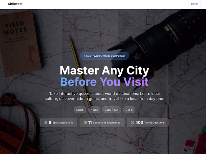 A Gamified Travel Discovery Engine.