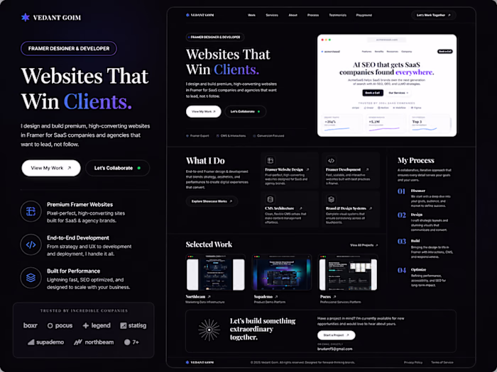 Framer Website showcase