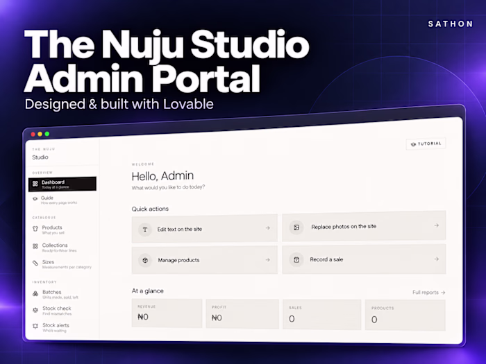 The Nuju Studio — Admin Portal