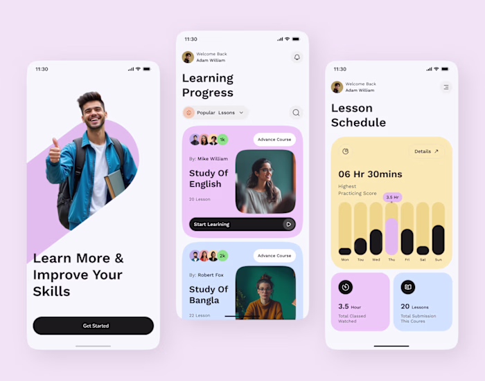 E-learning Mobile App UI Design