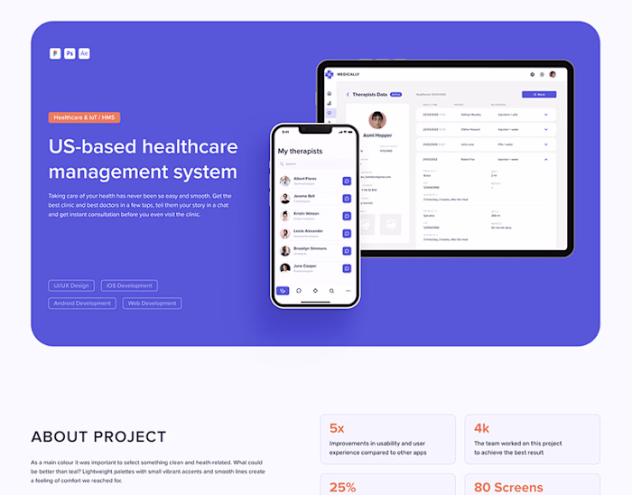 healthcare management system on Behance