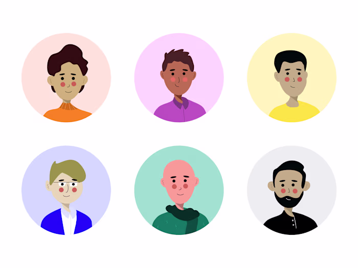 Male characters illustrations