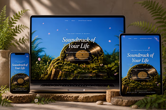 "Soundtrack of your life" website homepage
