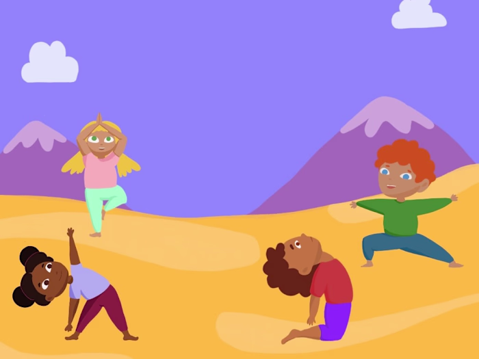 Poster for a yoga class for children