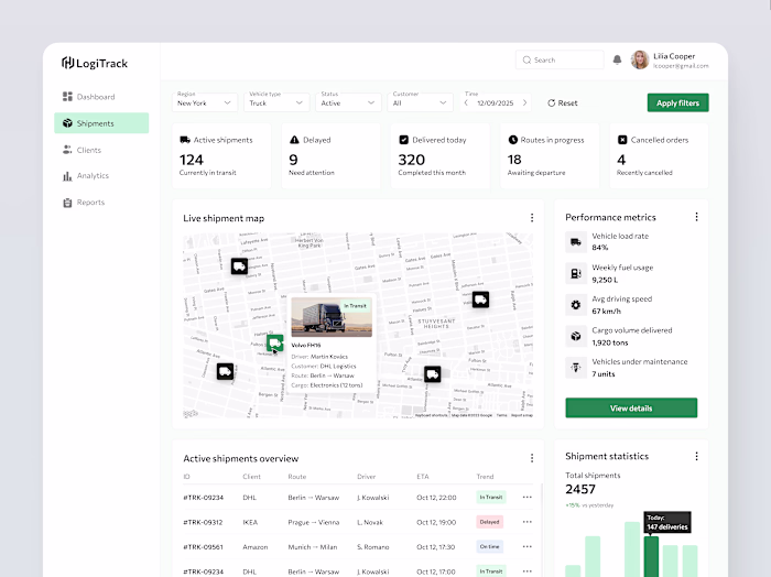  Logistics Platform | UX Design | Web Design | SaaS | Figma