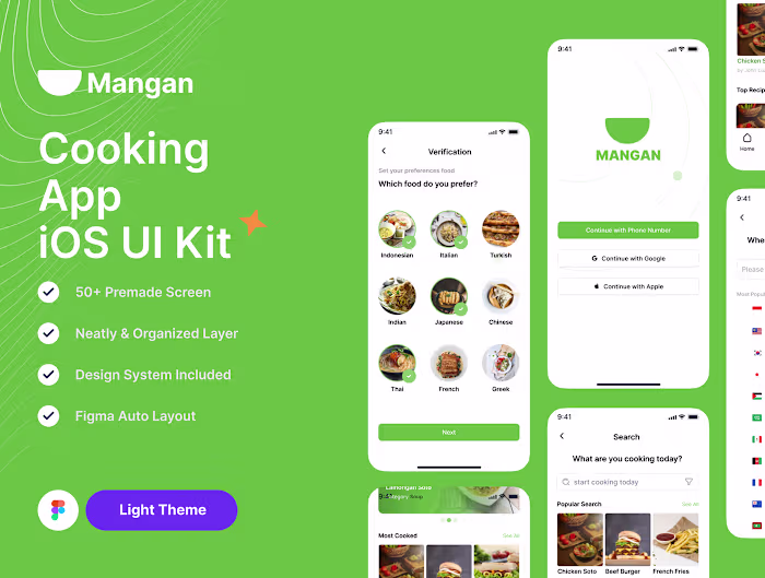Cooking App UI Kit Called Mangan