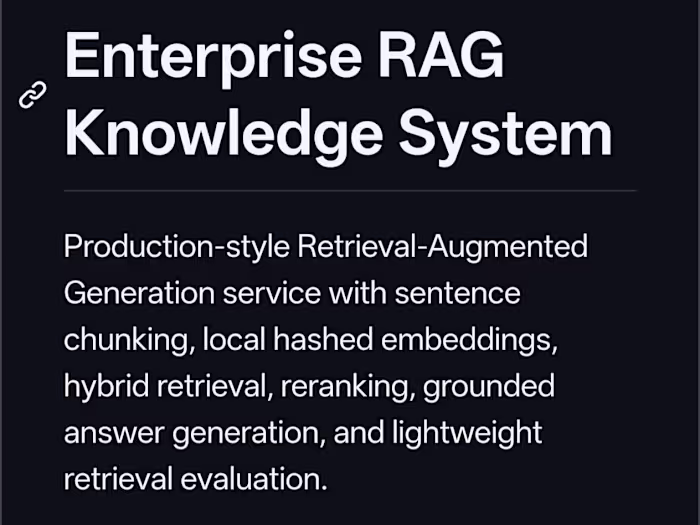 Development of Enterprise RAG Knowledge System