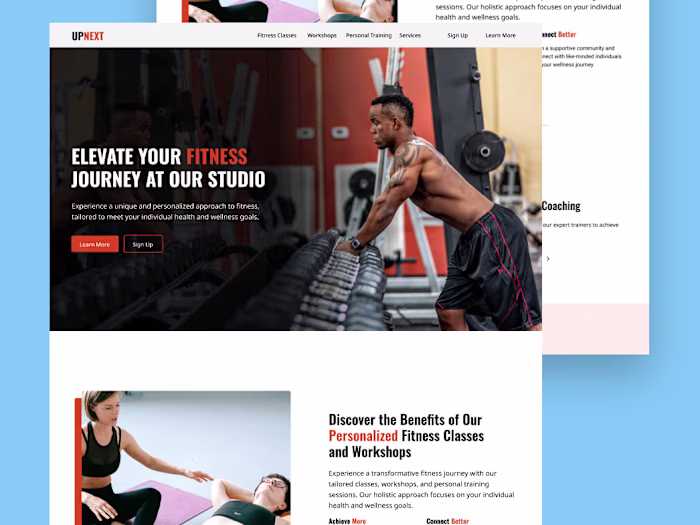 UPNEXT Fitness Studio Concept