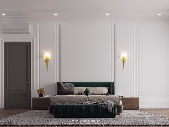 Modern Classic Bedroom Interior | 3D Visualization