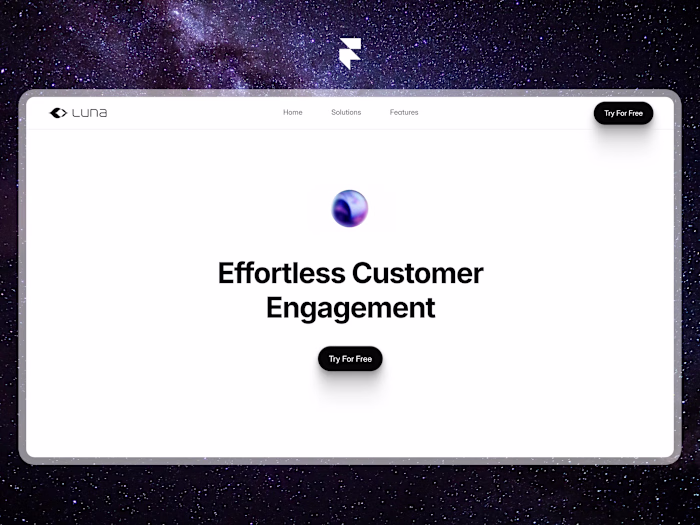 Luna AI - Minimalist Framer Landing page