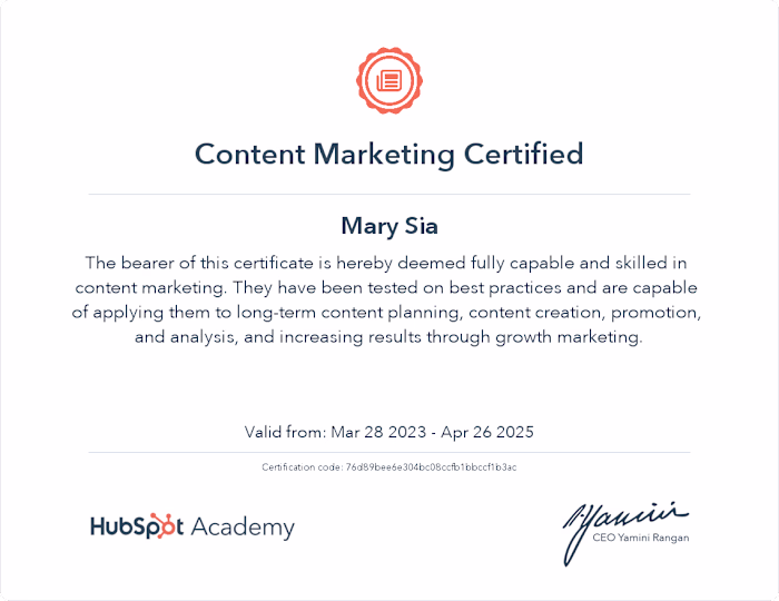 Official Certificates