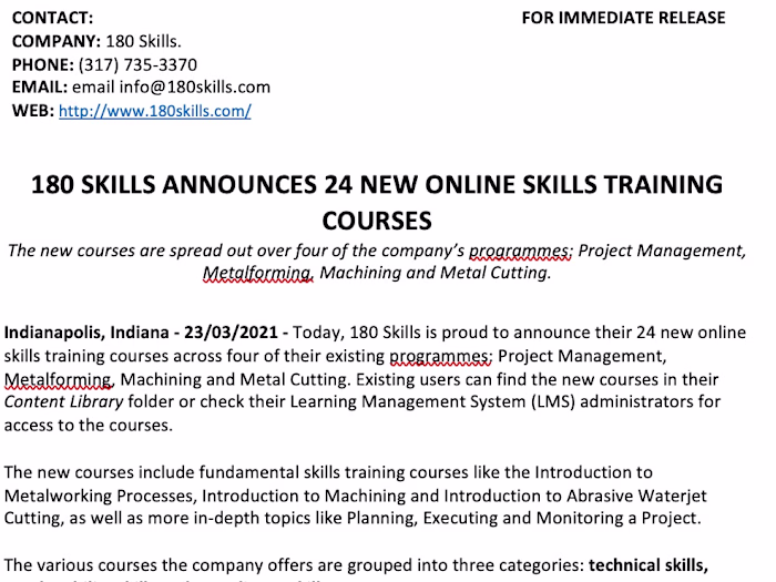 Press Release Writer