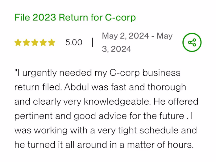 File 2023 Return for C-corp