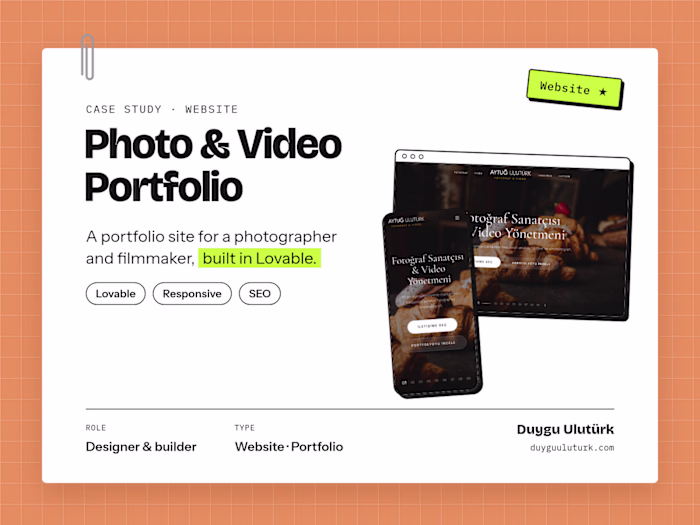 Photography & Video Portfolio Website