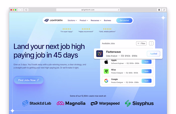 Lightforth Landing Page Redesign