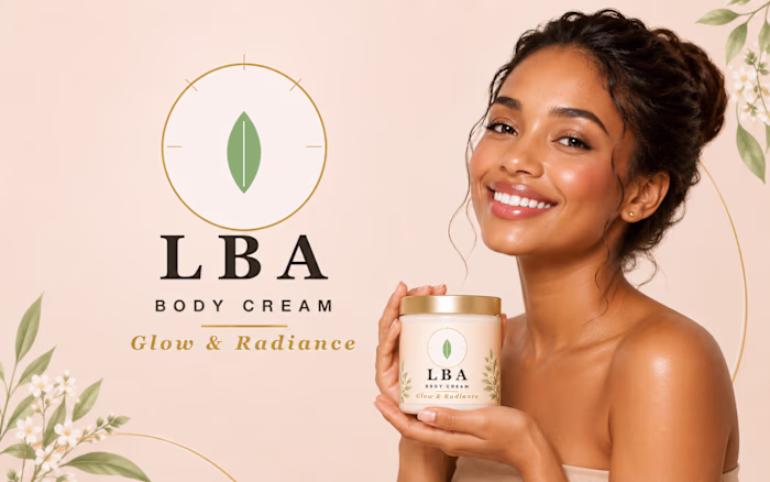 LBA Body Cream —- Natural Skincare Brand ldentity & Ad Design