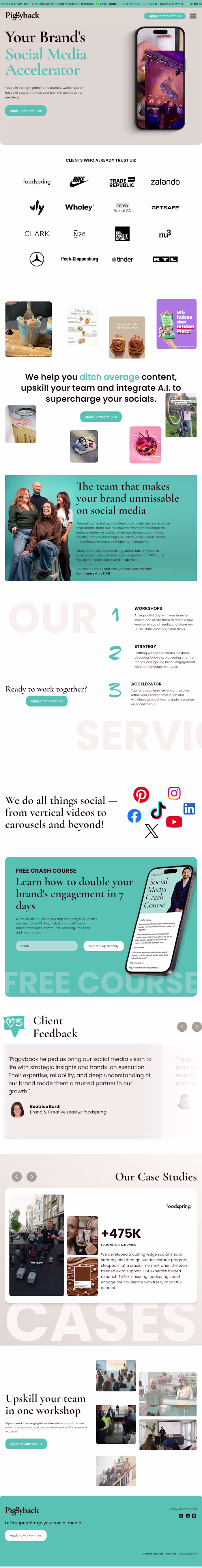 Website Design and Development for Piggyback