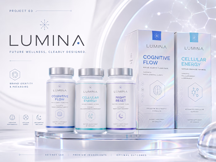 LUMINA — Futuristic Supplement Branding