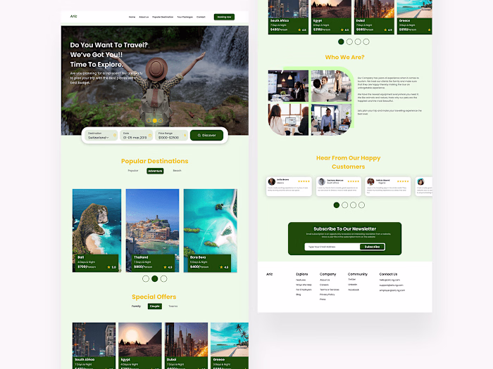 Traveling Agency Website Design :Behance