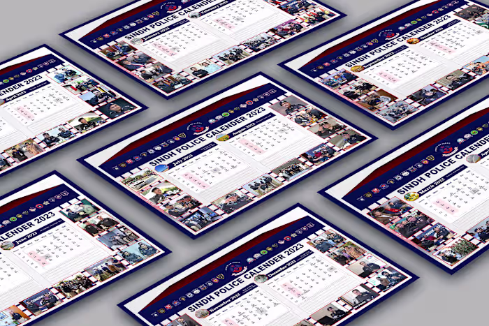 Desk calendar design for a Police department