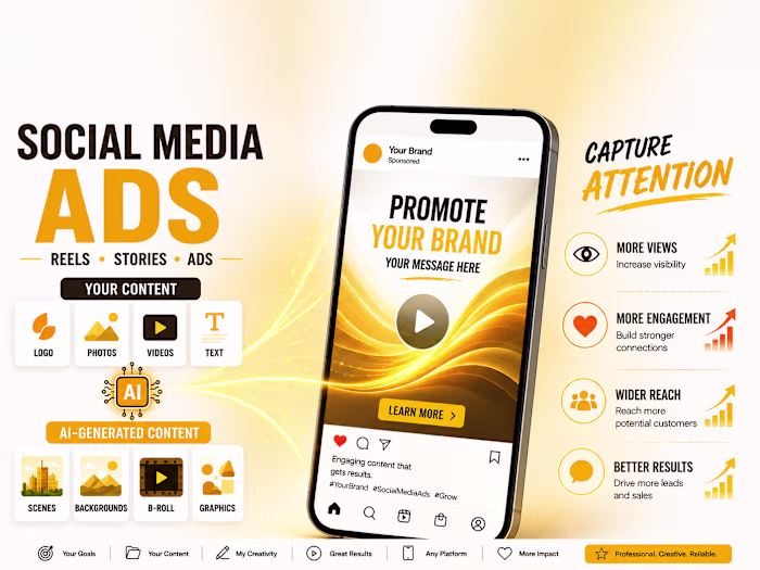 Social media ads with custom Ai generated visuals