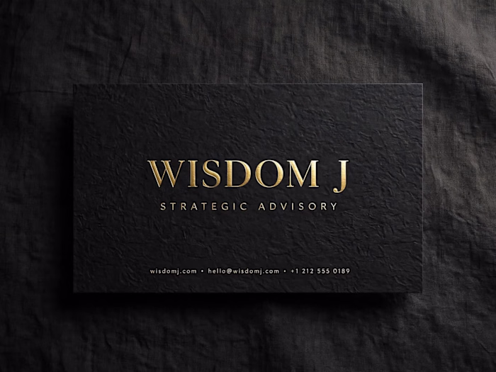 Luxury business card design for WISDOM Joseph obinna brand.