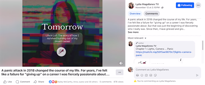 Facebook promo for newsletter