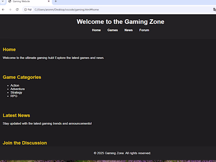 Gaming Website