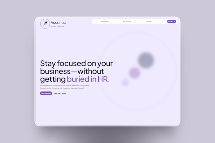  Ascentra People Advisory — Single-Page Framer Website