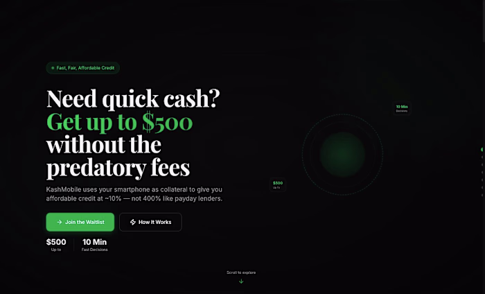 KashMobile — Investor Fundraising Website