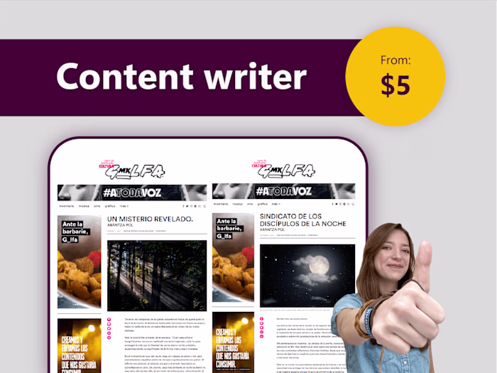Write blog and website content