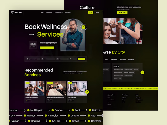 Salon Booking Website - Landing Page