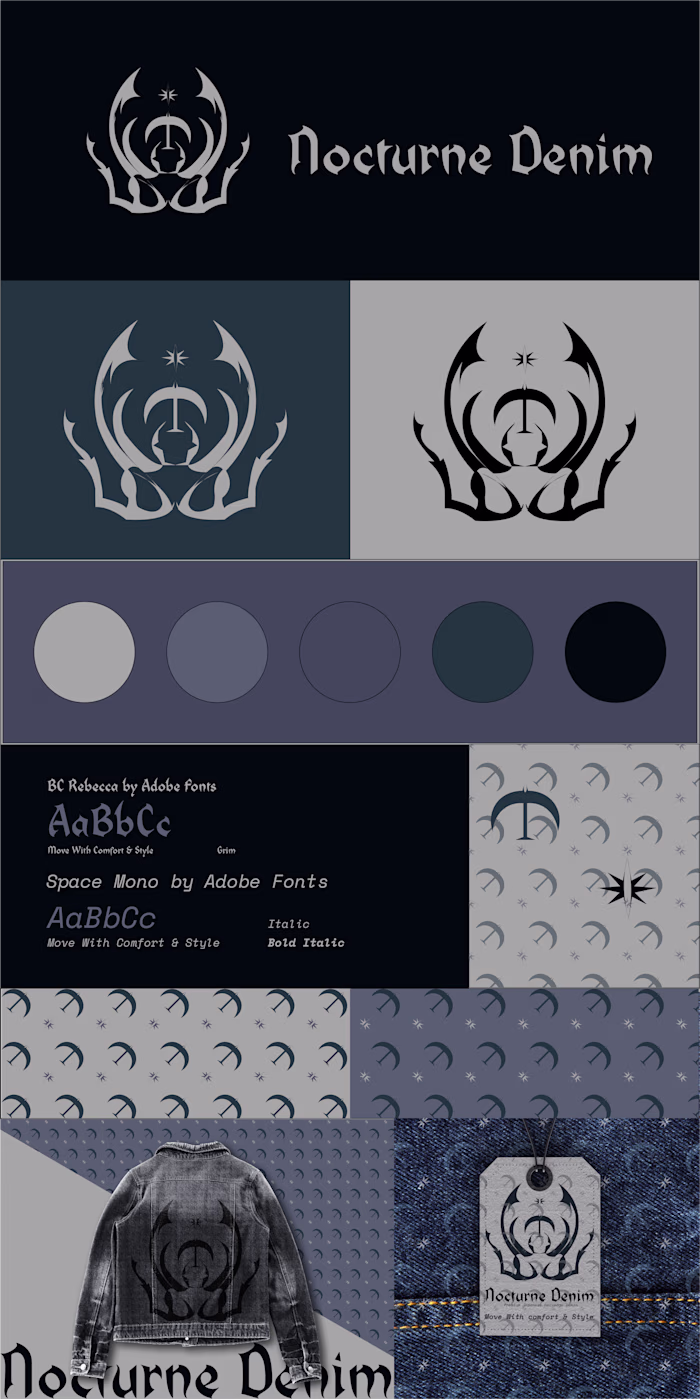 Nocturne Denim-Tactical Streetwear Visual Identity