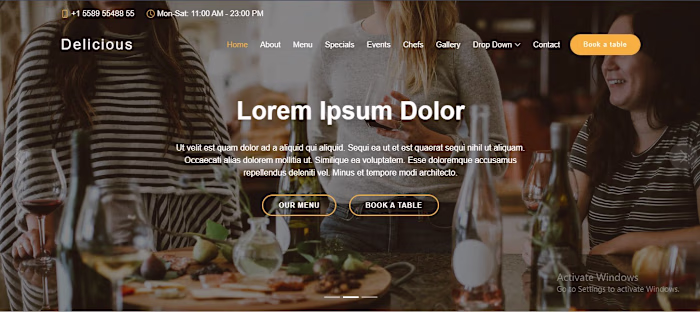 A website for Delicious company