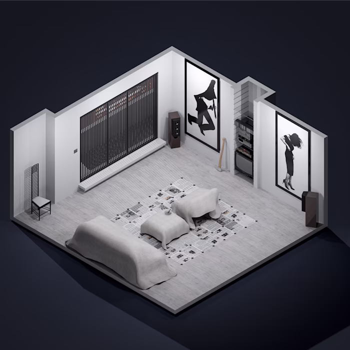 Isometric 3D model and render - American Psycho - Patrick Ba...