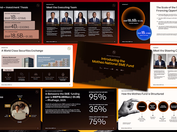 $75M Pitch Deck for the Botswana Stock Exchange