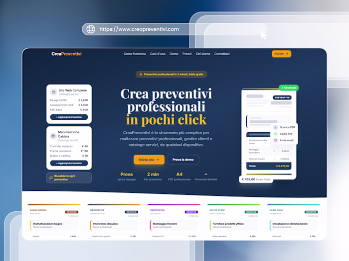 CreaPreventivi Web Development & UI/UX design