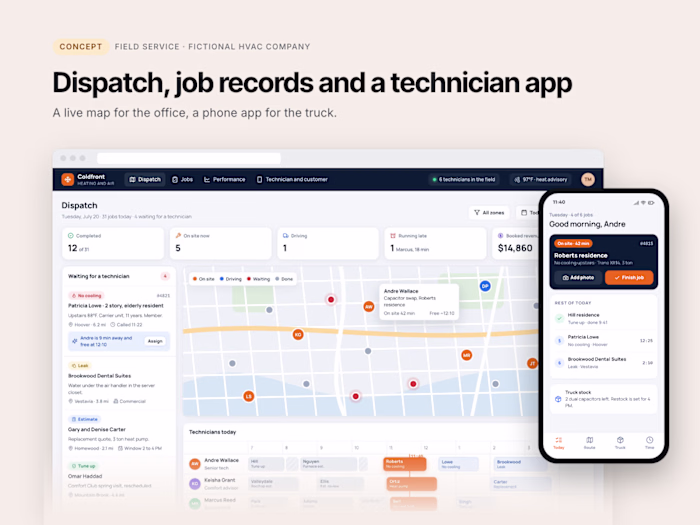Concept: dispatch and field service