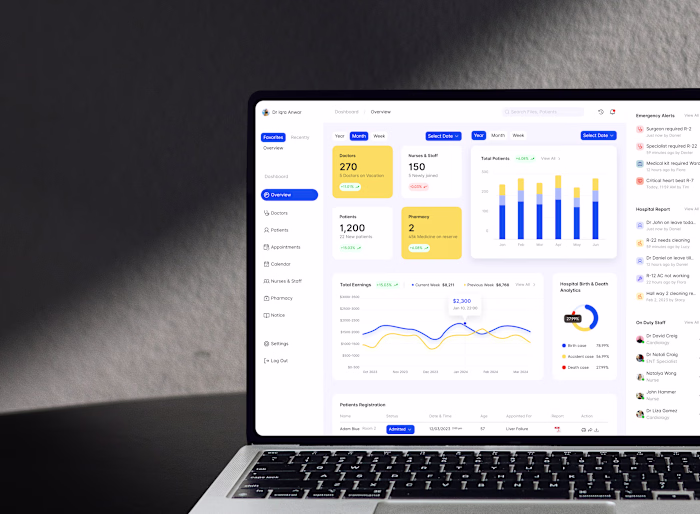 SaaS Hospital Management Dashboard Design