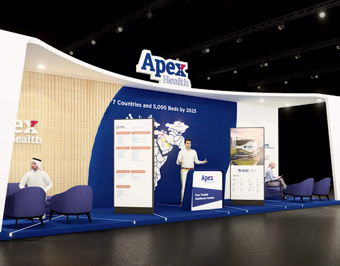 3m x 12m Exhibition Booth | Apex Health, UAE