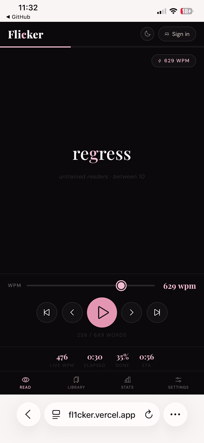 Introducing flicker, a RSVP based
