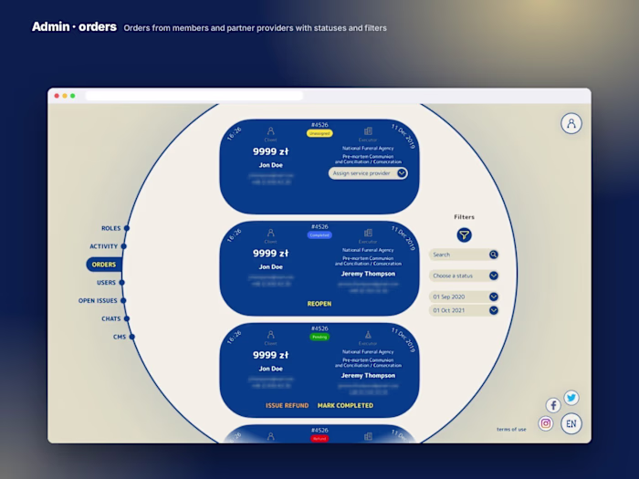 Community services platform — Multi-role web platform · NDA