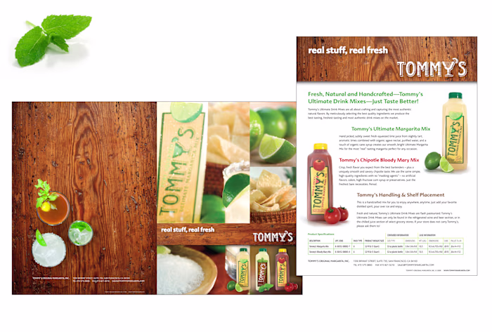 Photography, Brand Refresh, Content for Tommy's Margarita Mix