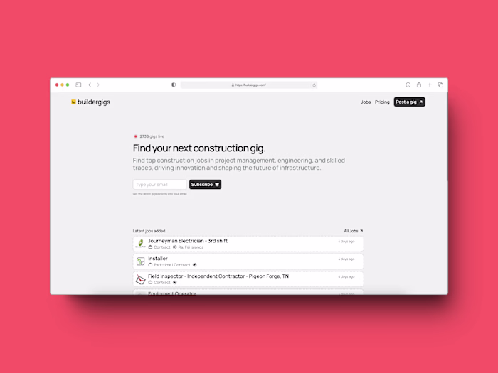 Construction Sector Job Board 