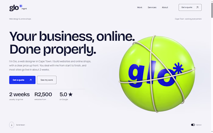 I'm offering website development at